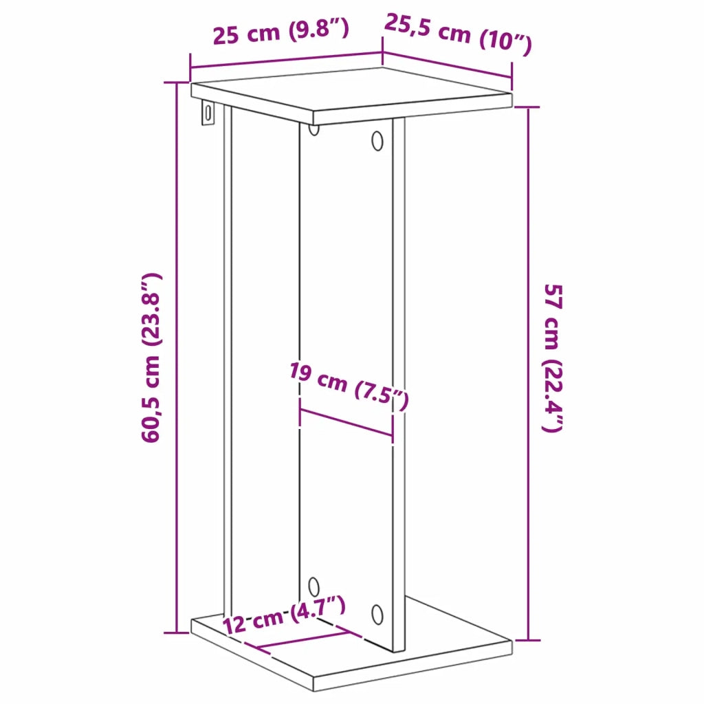 Supporto per piante | Sostegno per piante 2 pz Legno vecchio 25 x 25,5 x 60,5 cm