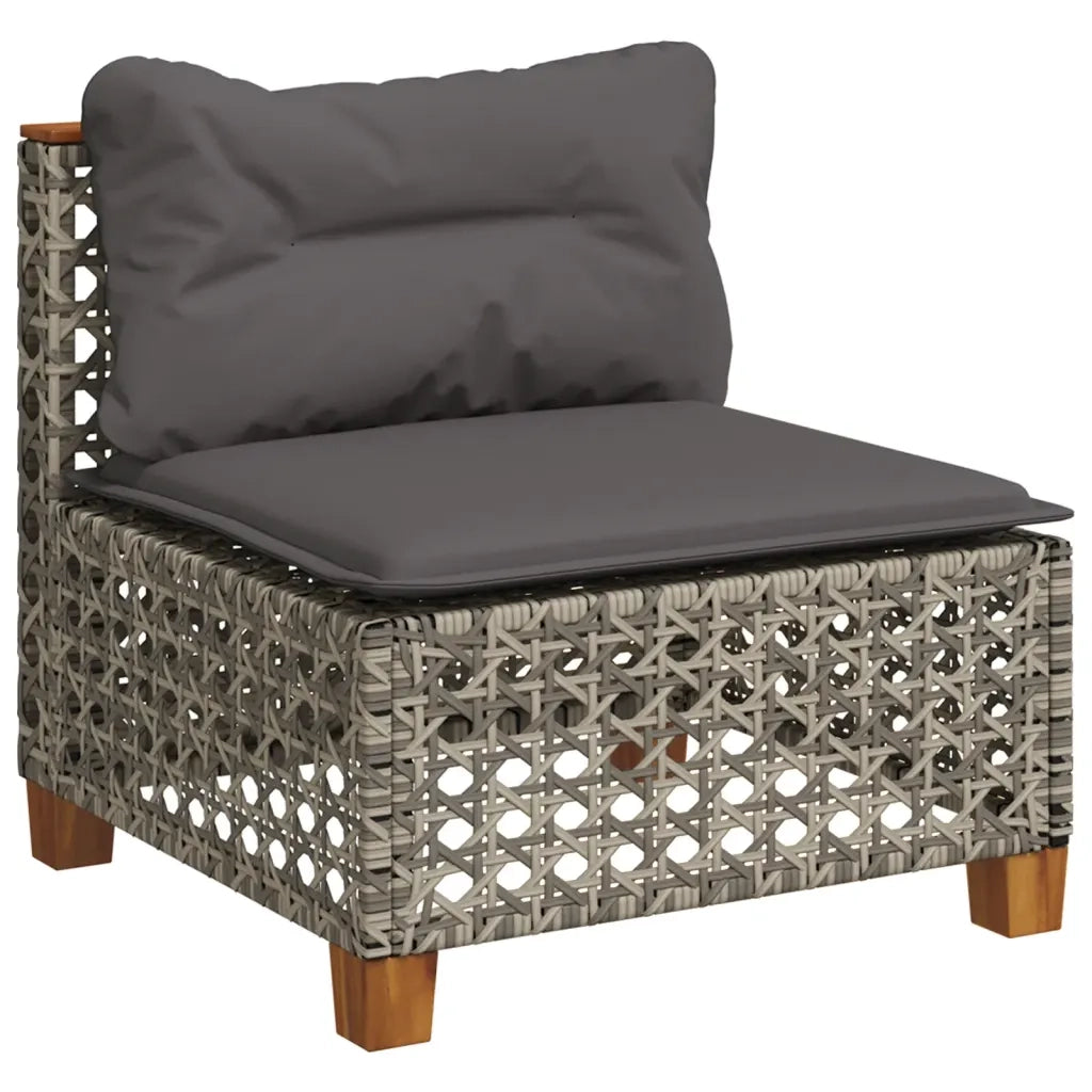 Set Divani da Giardino 11 pz con Cuscini in Polyrattan Grigio 3262029
