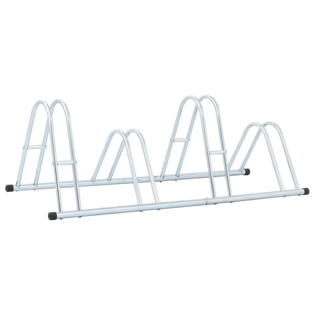 Supporto per 4 Bici da Pavimento Autoportante Acciaio Zincato 4005566