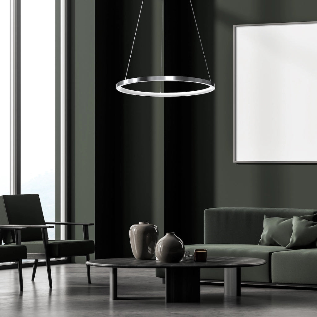Lampada a sospensione LED HOOP Ø50 cromo 27W 4000K