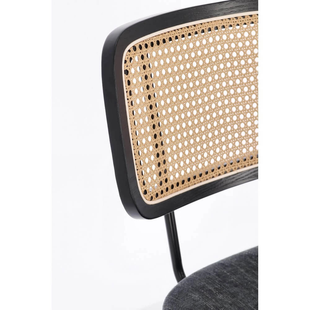 Set di 2 Sedie con Seduta Imbottita e Schienale Effetto Rattan - VIVIANA