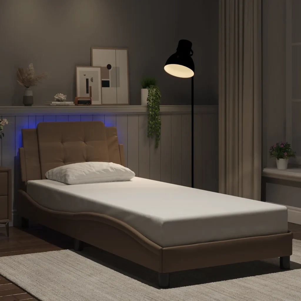 Giroletto con LED senza Materasso Zadar Cappuccino 90x190 cm