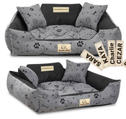 AIO FACTORY 115x95 cm KINGDOG Cuccia per cani impermeabile personalizzabile Ossa nere