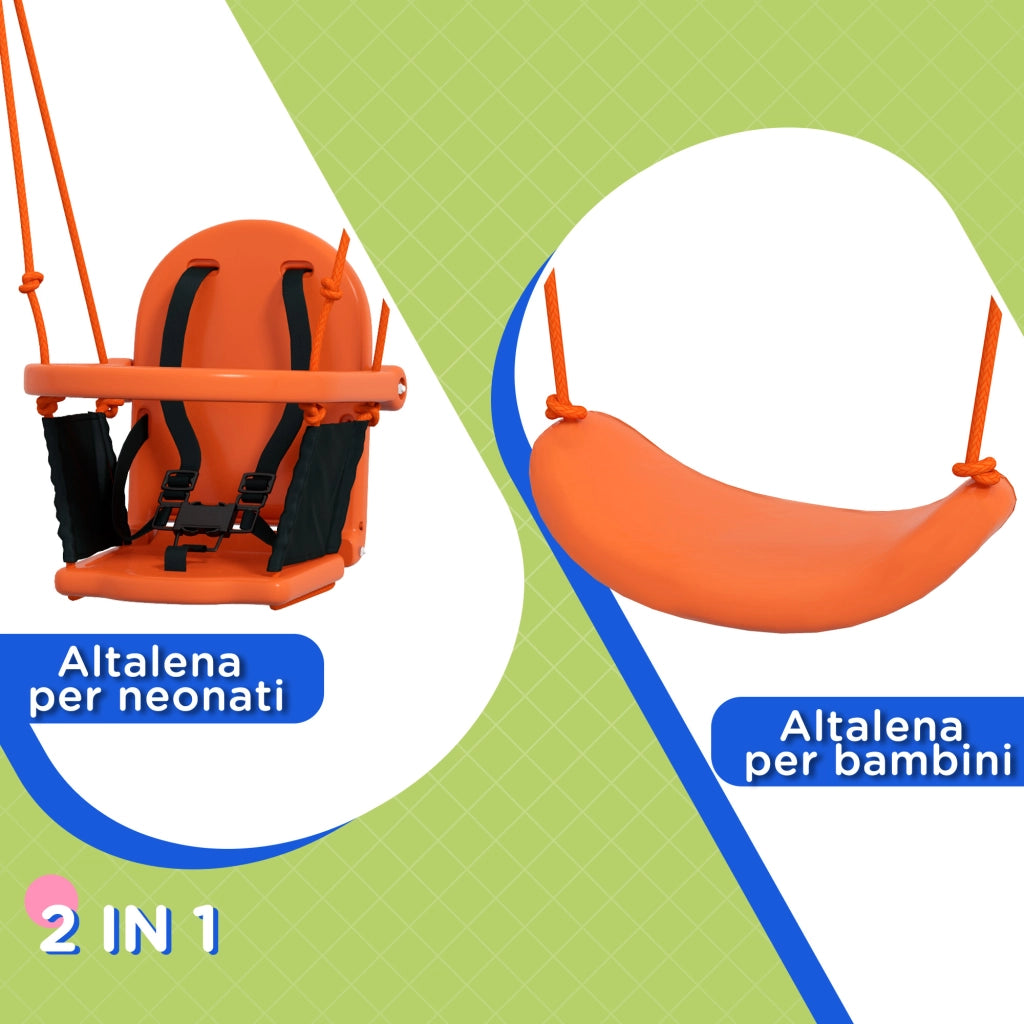 Altalena 2 posti per bambini ¨C Minimal ¨C arancione e blu