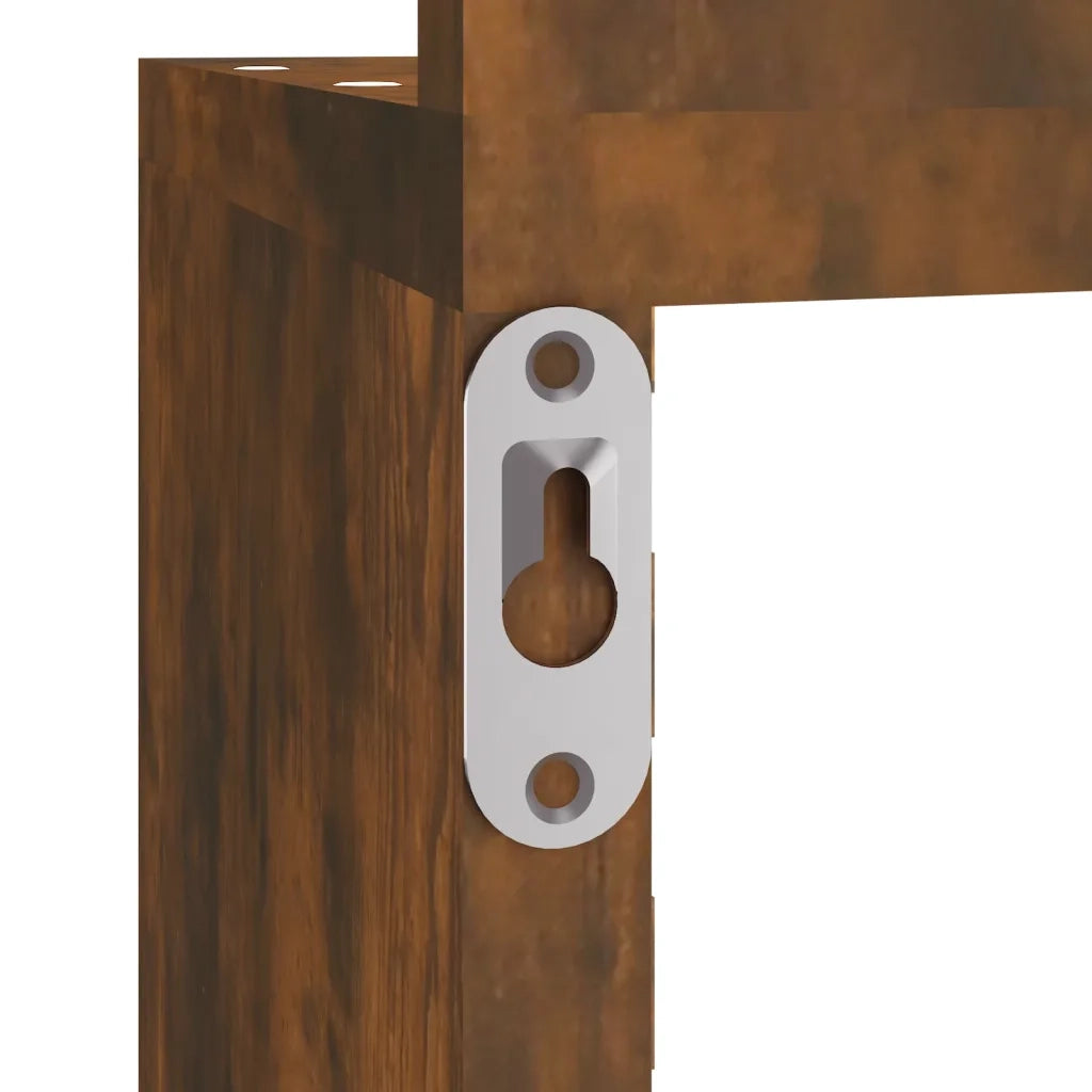 Mensola Muro | Mensola a parete Angolo Rovere Fumo 20x20x127,5cm Truciolato