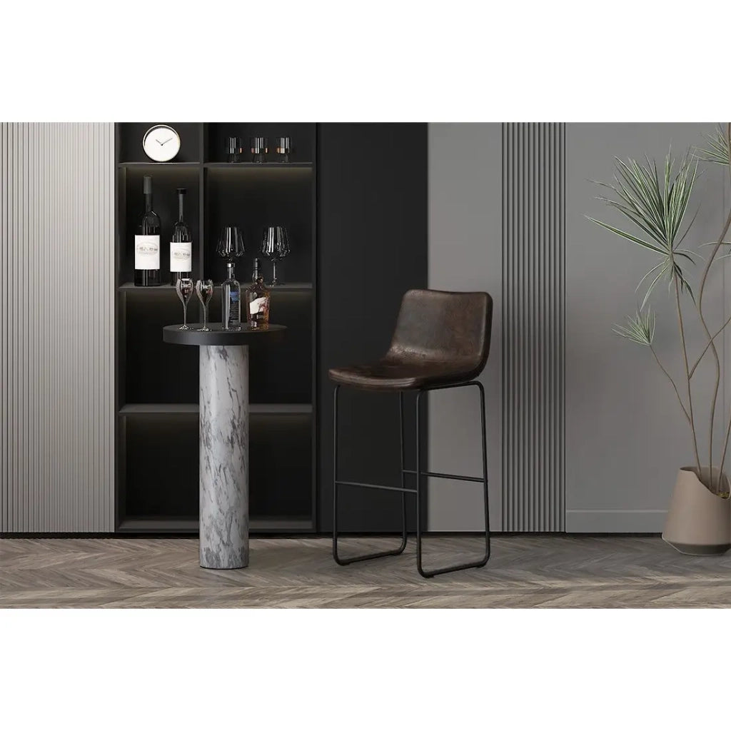 Sgabello da bar RONDA colore cognac