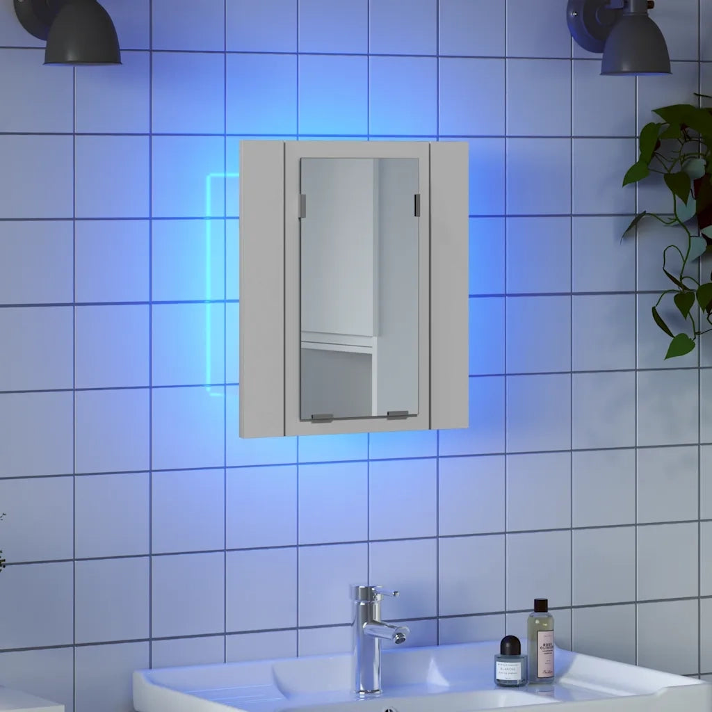 Specchio da Bagno con LED-Specchio per Bagno Bianco 40x12x45 cm in Acrilico