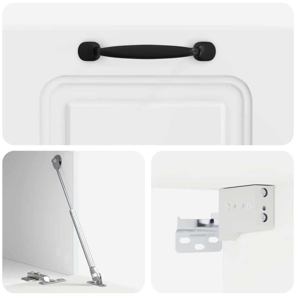 Mobile Porta TV da Muro-Credenza per TV sospesa Bianco Lucido 59,5 x 41 x 30 cm 941847