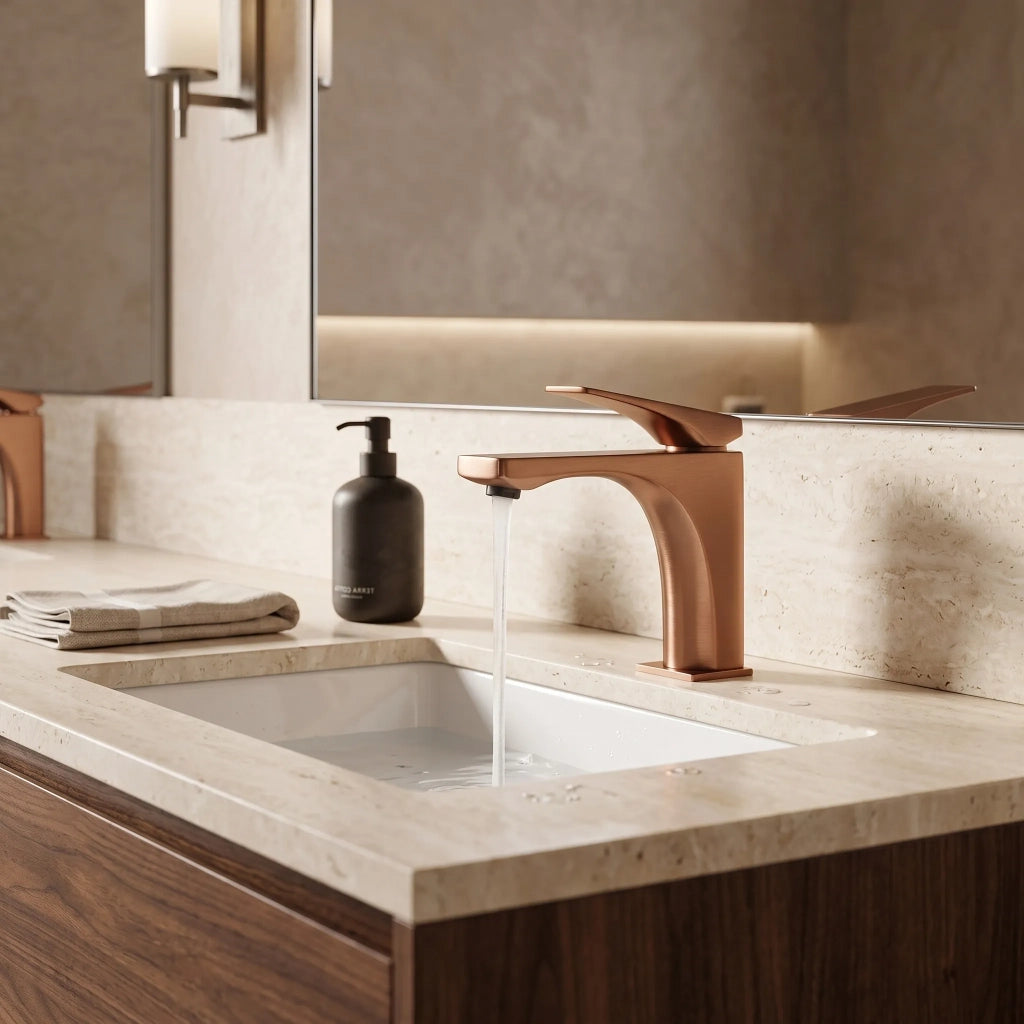 Rubinetto Da Lavabo Premium Rea Joe Brush Copper Low