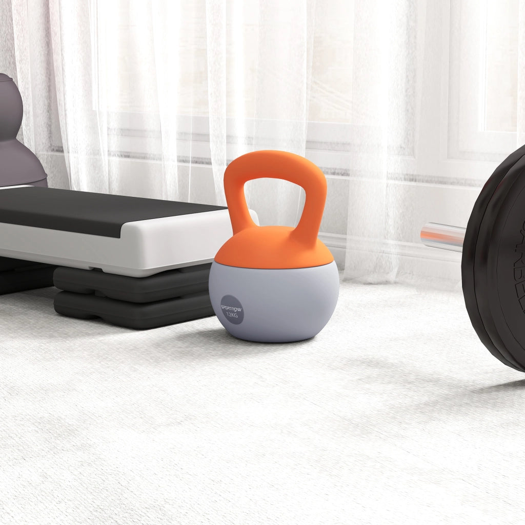 Kettlebell 12 kg ¨C Minimal ¨C Arancione Grigio 21x21x30 cm