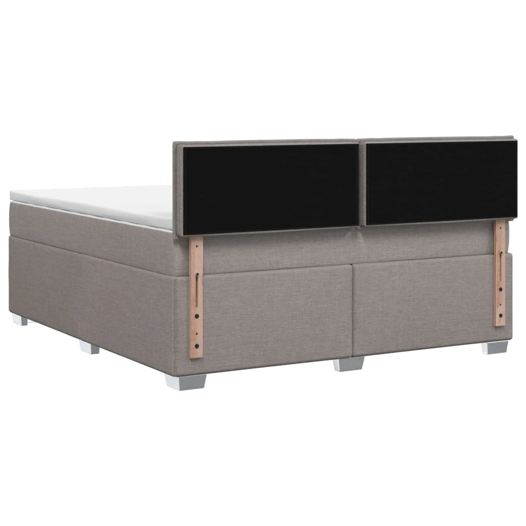 Letto box spring con materasso Tortora 140 x 190 cm Tessuto 3450471