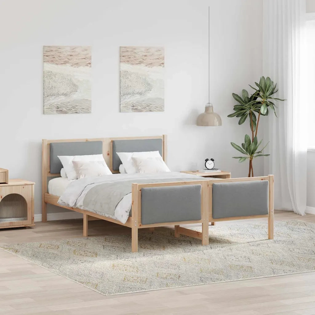 Struttura del letto-Giroletto Grigio chiaro 135 x 190 cm Tessuto 317582