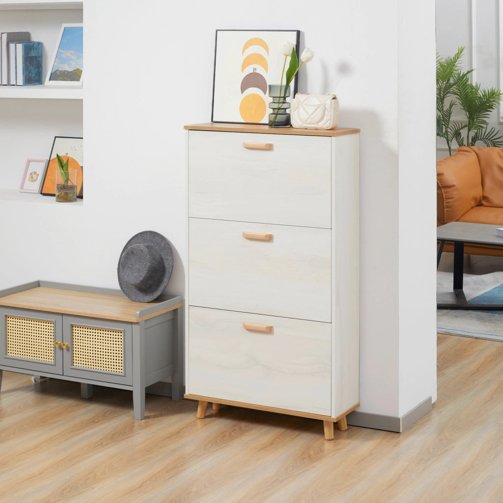 Scarpiera con 3 Cassetti ¨C Minimal ¨C 70x23,5x122 cm Bianco