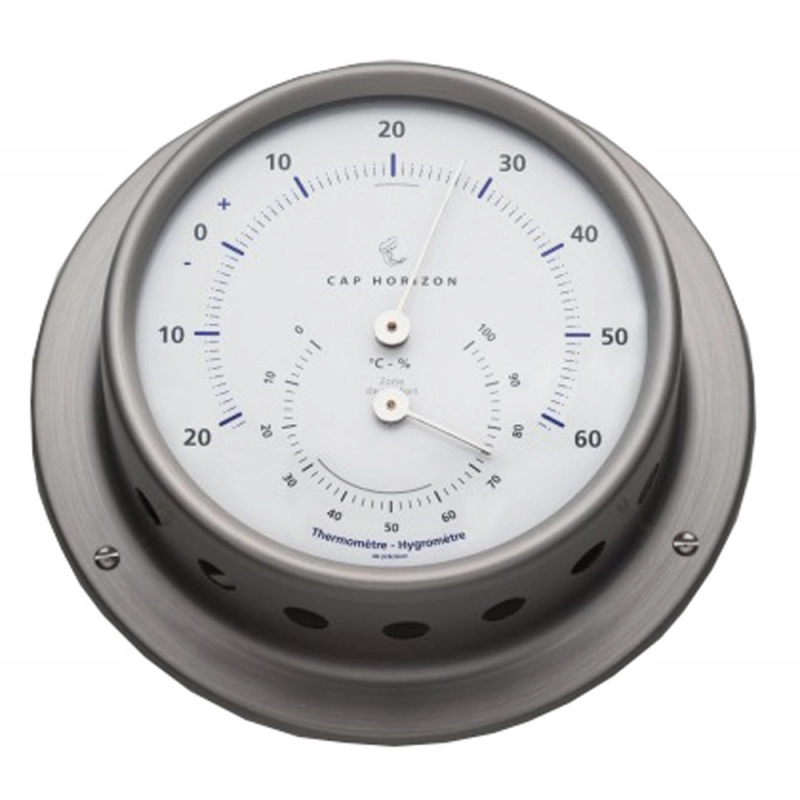 TERMOIGROMETRO Ø MM.85 SATIN STAINLESS STEEL THERMO-IGROMETER