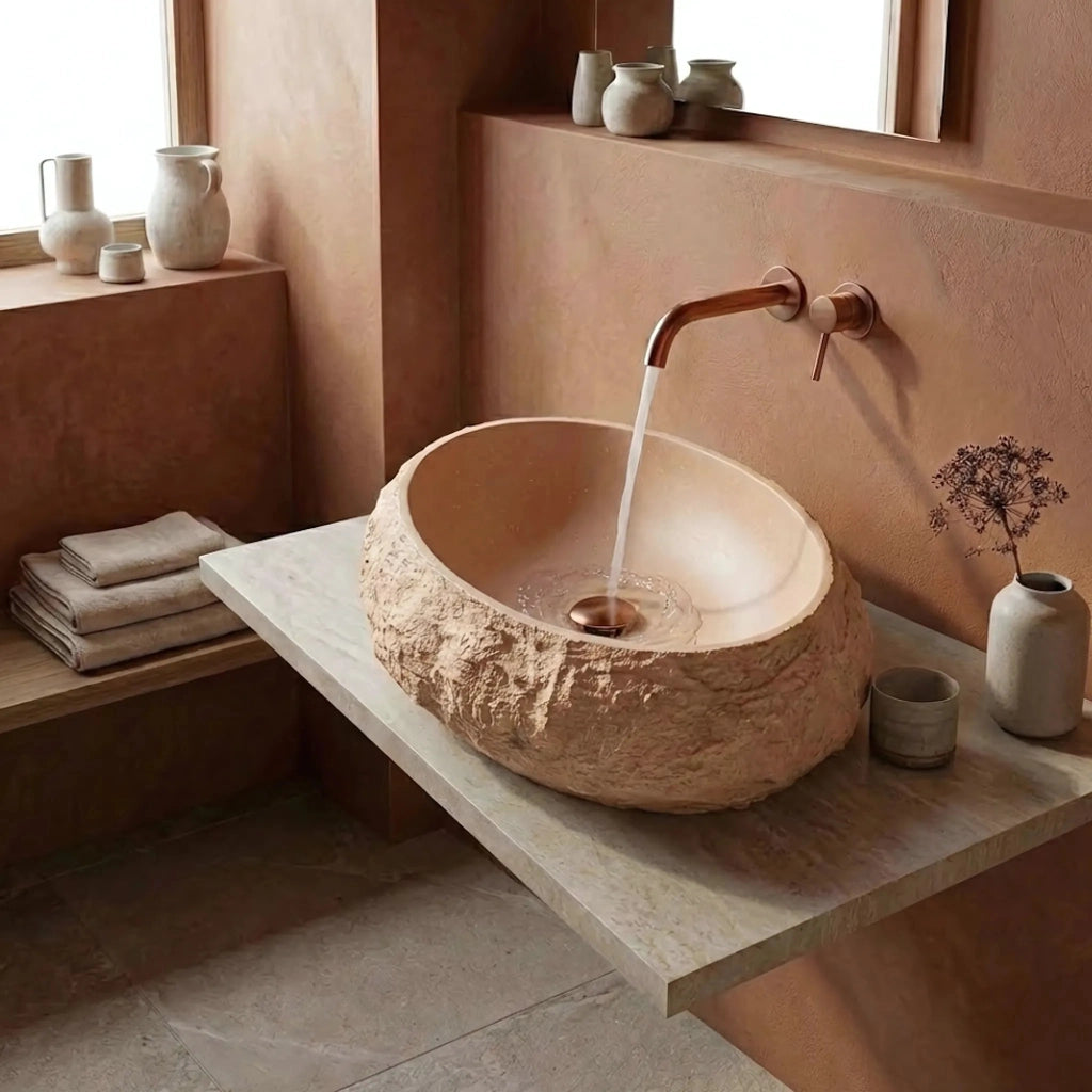 Lavabo Da Appoggio Rea Mika Light Terracotta