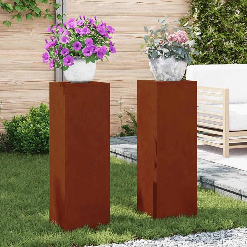 Supporto per piante | Sostegno per piante 2 pz Ruggine 24 x 24 x 75 cm
