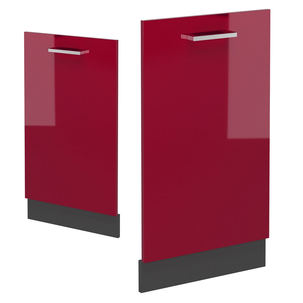 Pannello frontale della lavastoviglie R-Line Rosso lucido/Antracite 45 cm, PL Marmo Vicco