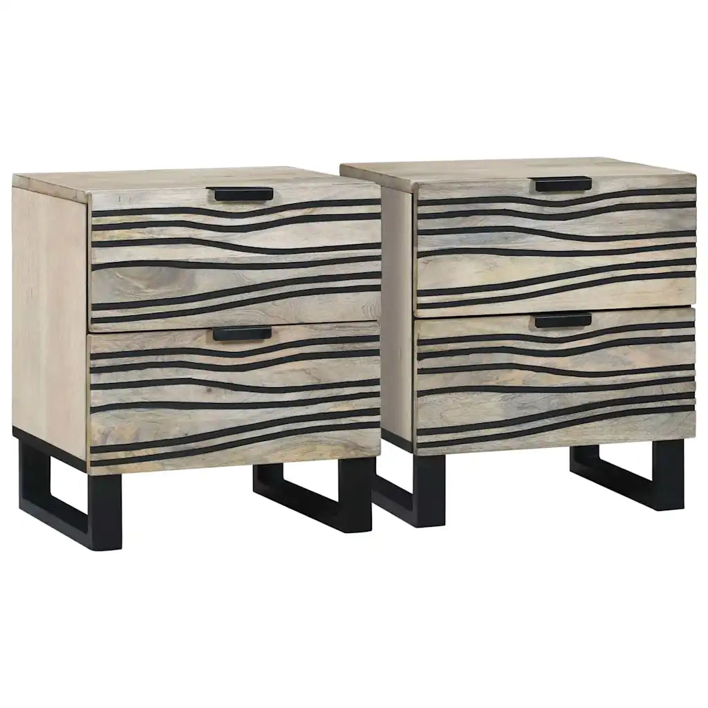 Set di 2 Comodini | Armadio da Notte | Mobiletto da notte Bianco 40 x 33 x 46 cm