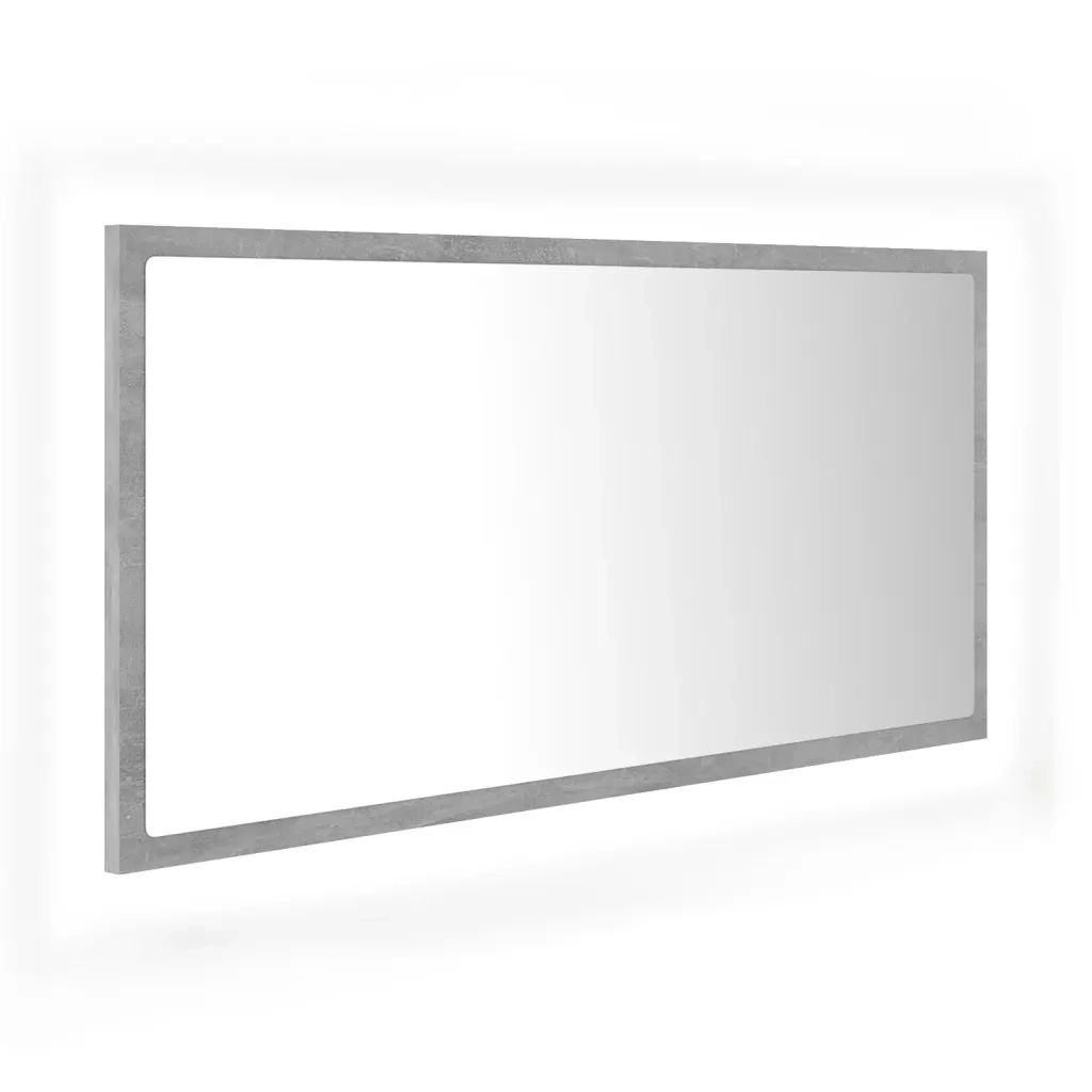 Specchio da Bagno a LED-Specchio per Bagno Grigio 90x8,5x37 cm in Acrilico