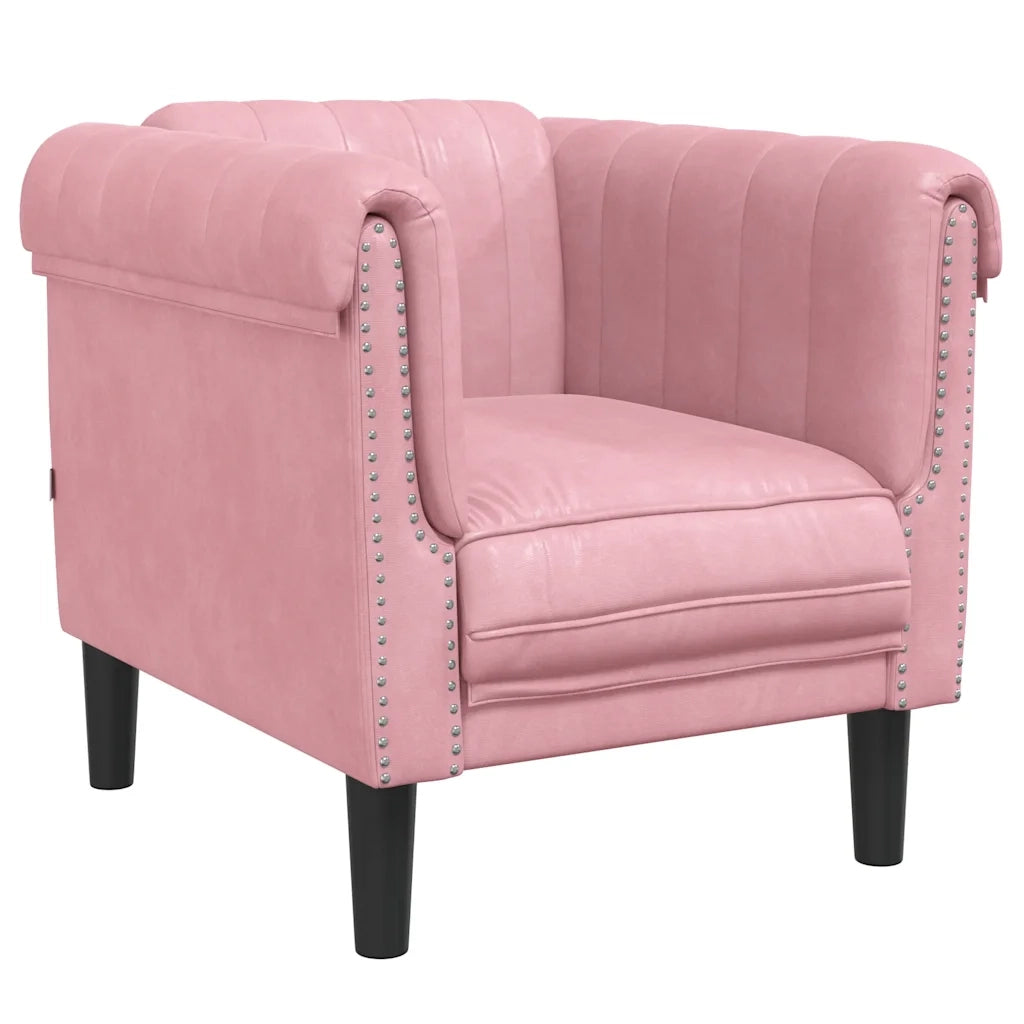 Poltrona | Sedia Relax Rosa in Velluto