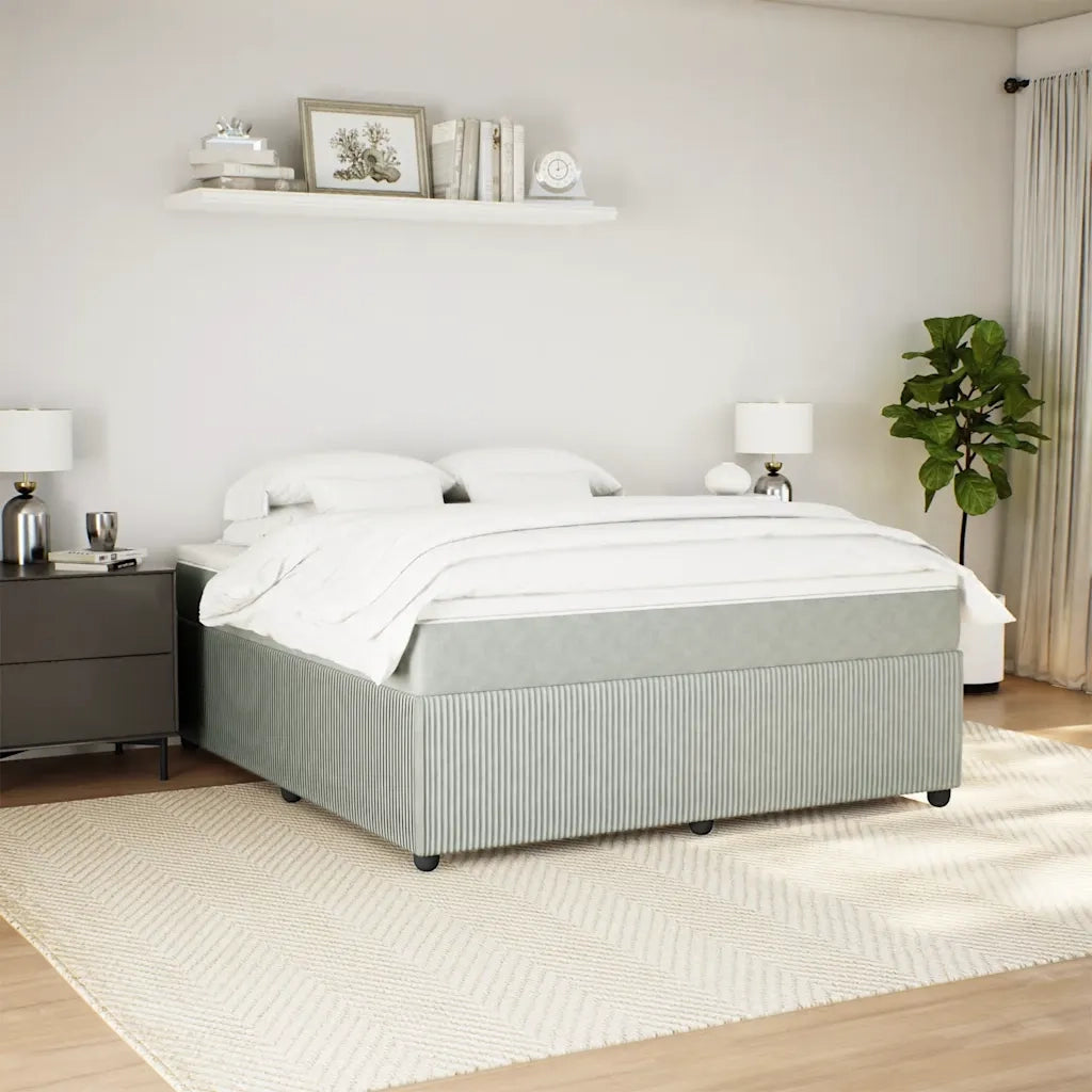 Giroletto a Molle con Materasso Grigio Chiaro 180x200cm Velluto 3285656