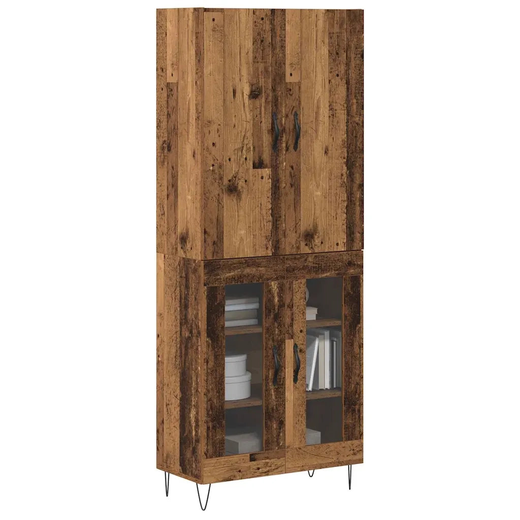 Credenza 2 pcs Legno vecchio Legno ingegnerizzato e vetro 3403165