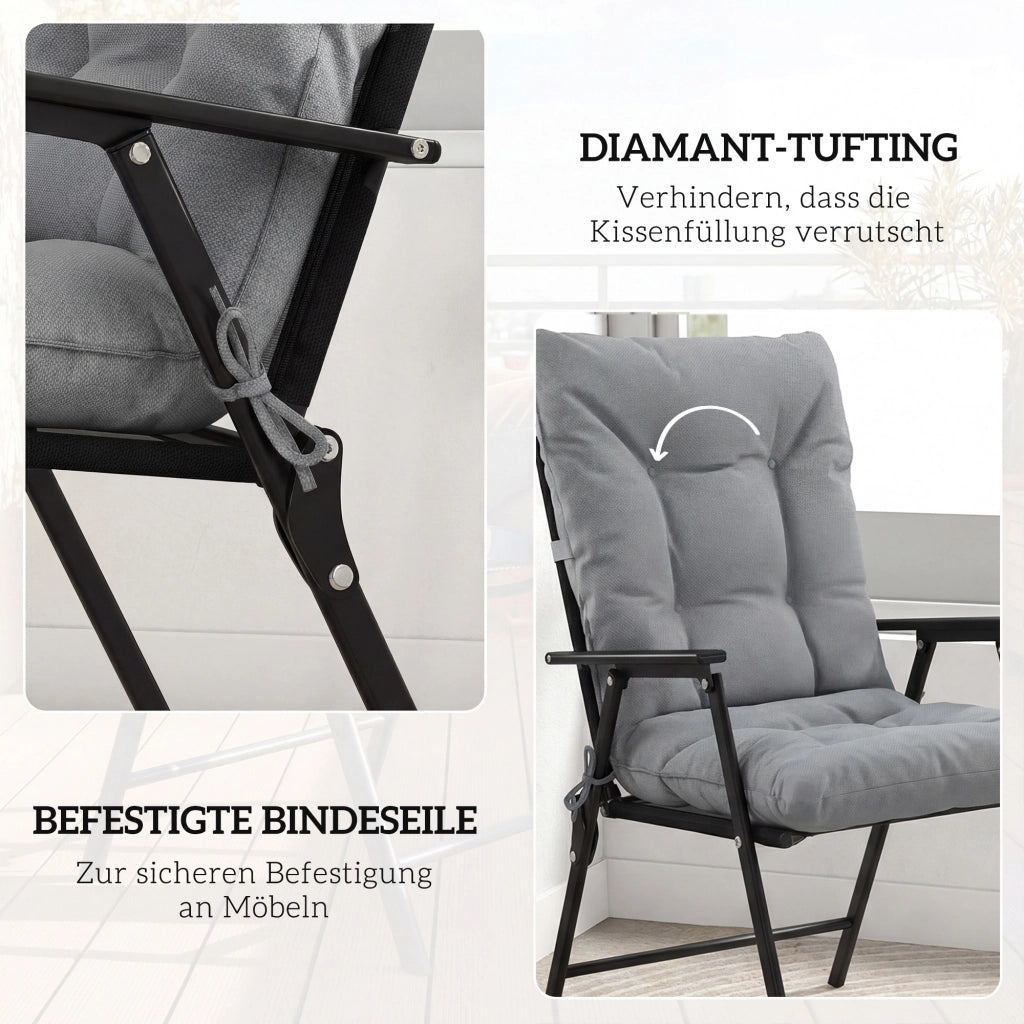 Cuscino da esterno con schienale e lacci ¨C Xylo ¨C grigio chiaro impermeabile