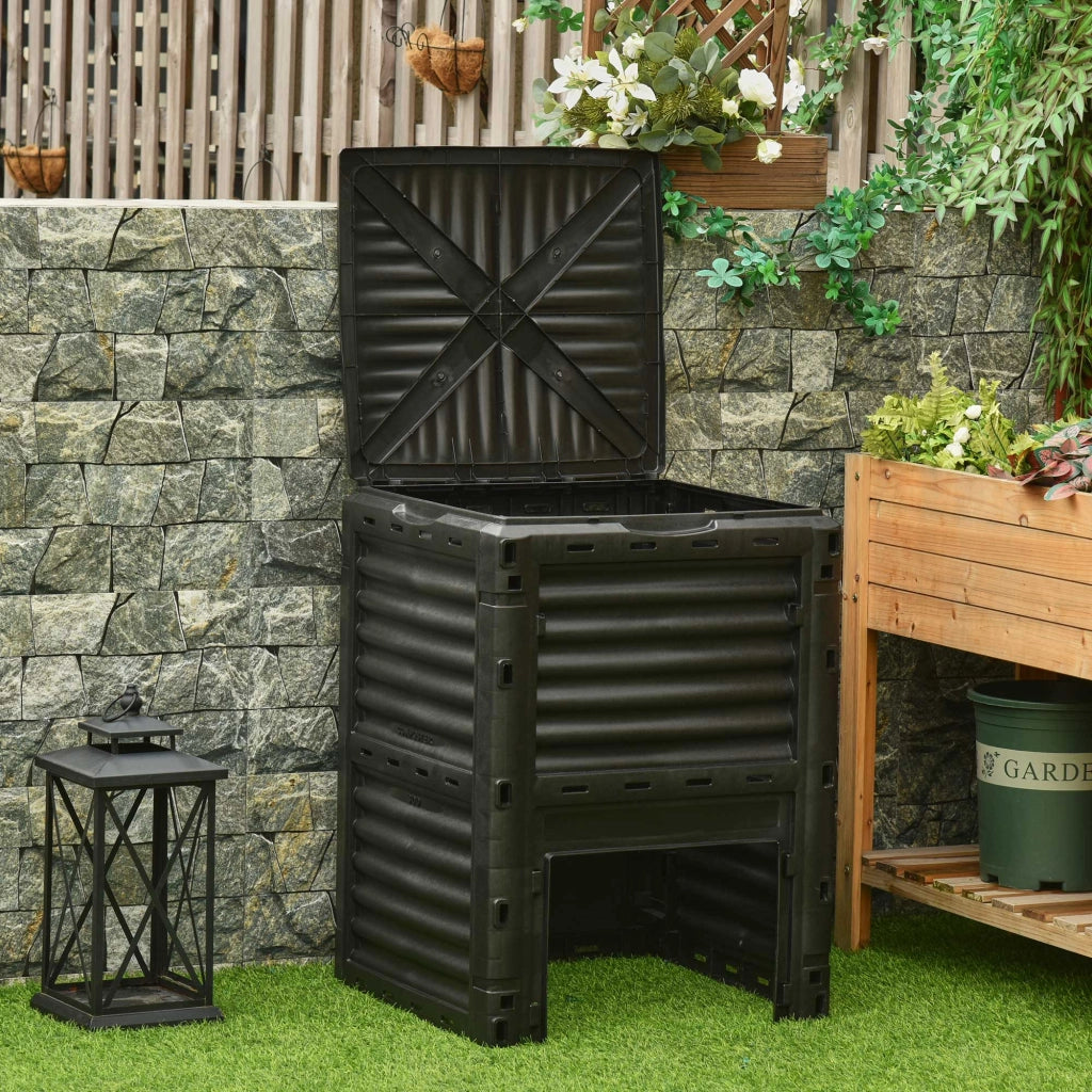 Compostiera da Giardino 300L ¨C Minimal ¨C Plastica Nera