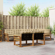 Set di divani da esterno con cuscino 7 pcs Naturale e Beige 3369556