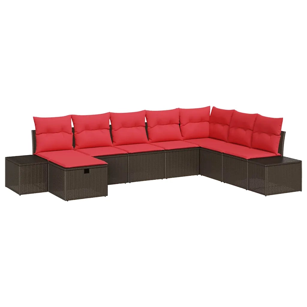 Set Divano da Giardino 8 pz Marrone polyrattan 3360765