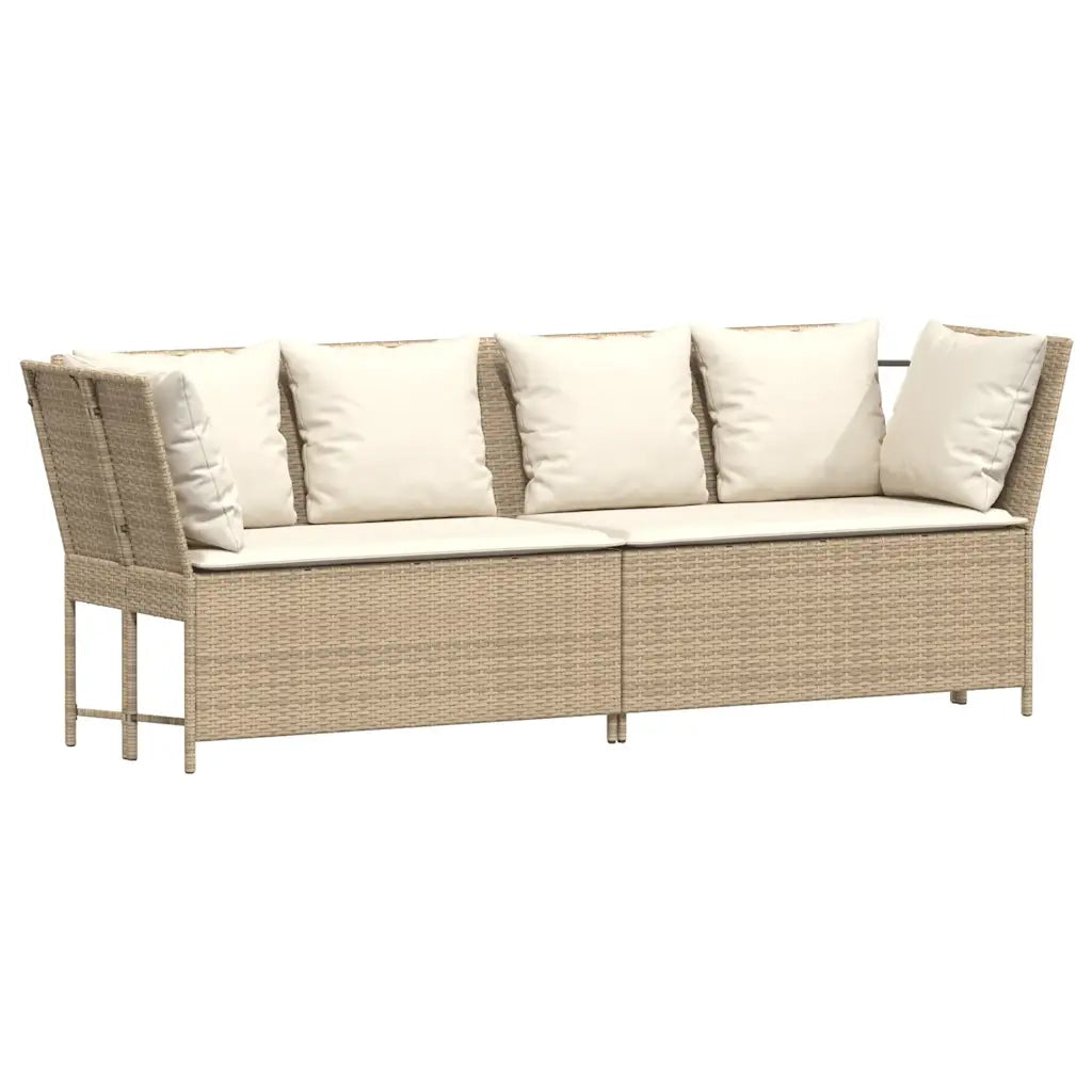 Set Divano da Giardino 4 pz con Cuscini Beige in Polyrattan 3365340