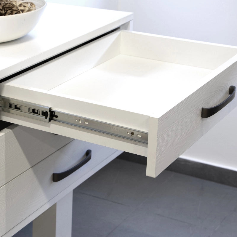 Set di guide a sfera per cassetti a estrazione totale, altezza 45 mm, lunghezza 350 mm, Acciaio, Zincato bianco