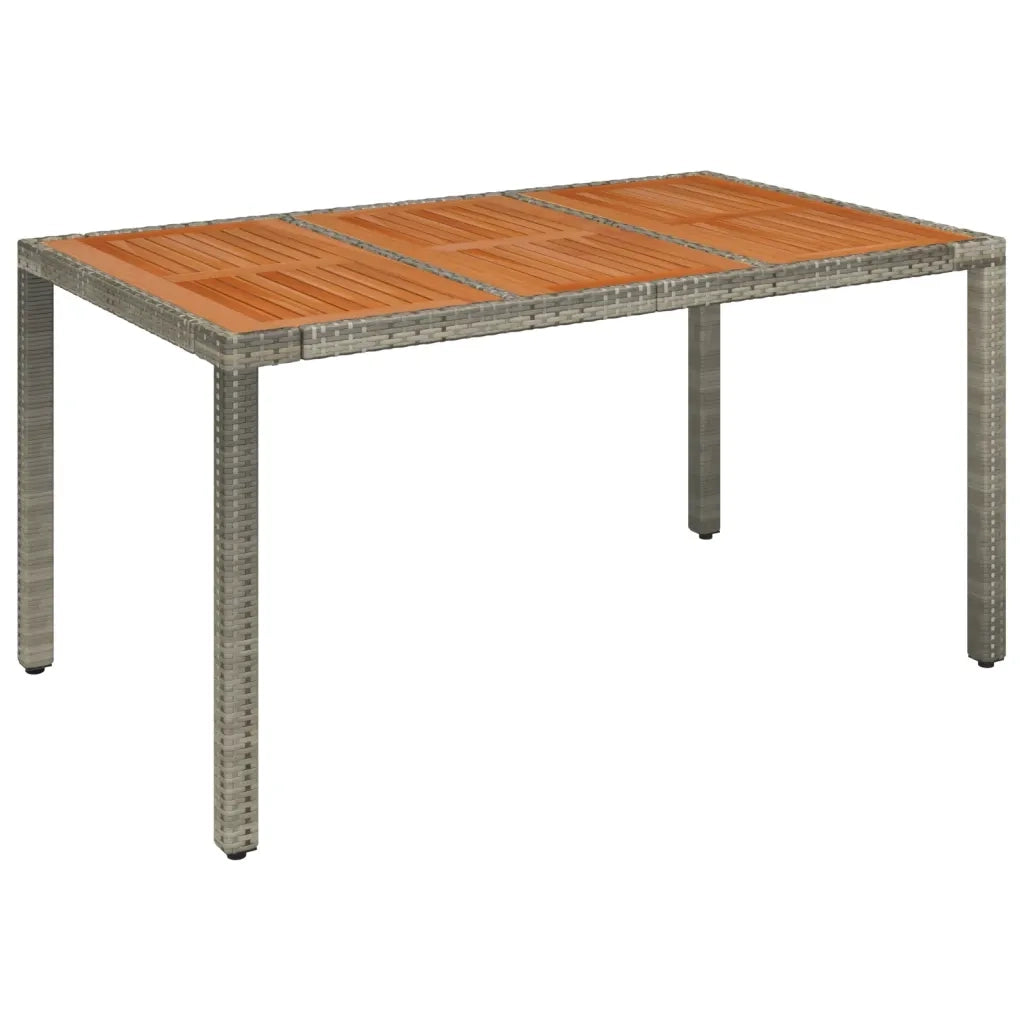 Set da Pranzo da Giardino 7 pz con Cuscini in Polyrattan Grigio