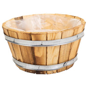 Cesto in legno e corda marrone d22x12h