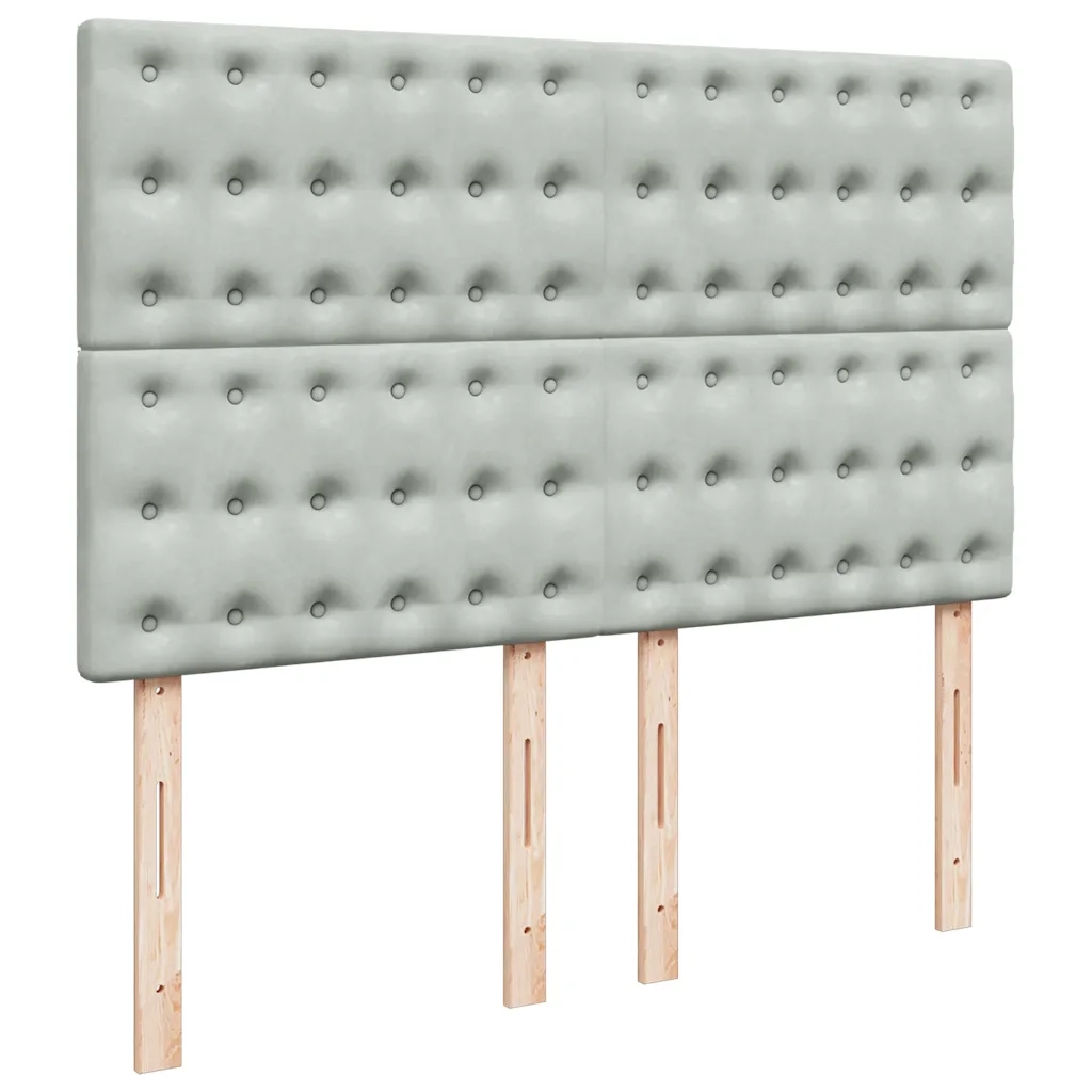 Giroletto a Molle con Materasso Grigio Chiaro 140x190cm Velluto 3294646