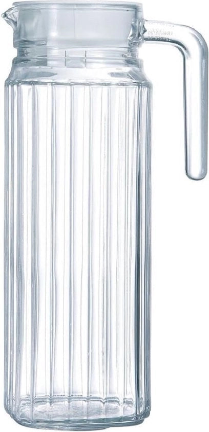 Caraffa frigorifera con coperchio, vetro, trasparente