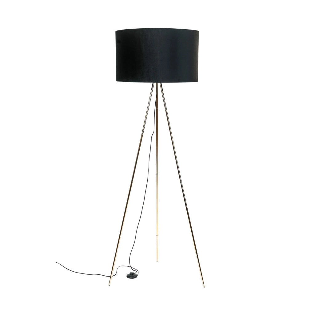 Lampada da terra treppiede oro/nero 155cm E27 INGA Zuma Line