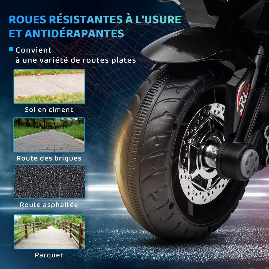 Moto elettrica bambini 3 ruote 6V ¨C Xylo ¨C blu con luci e suoni, 86x42x52cm
