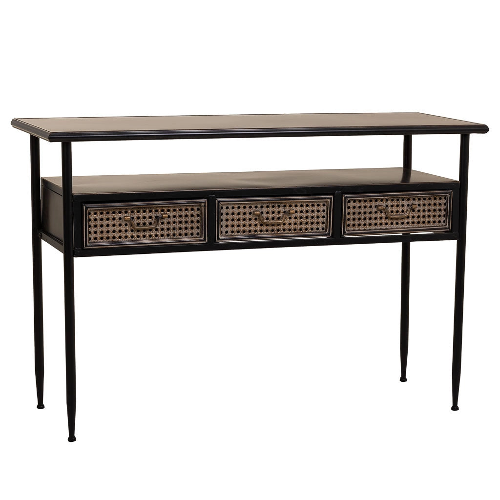 Mobile da ingresso in metallo marrone 122x42x80h