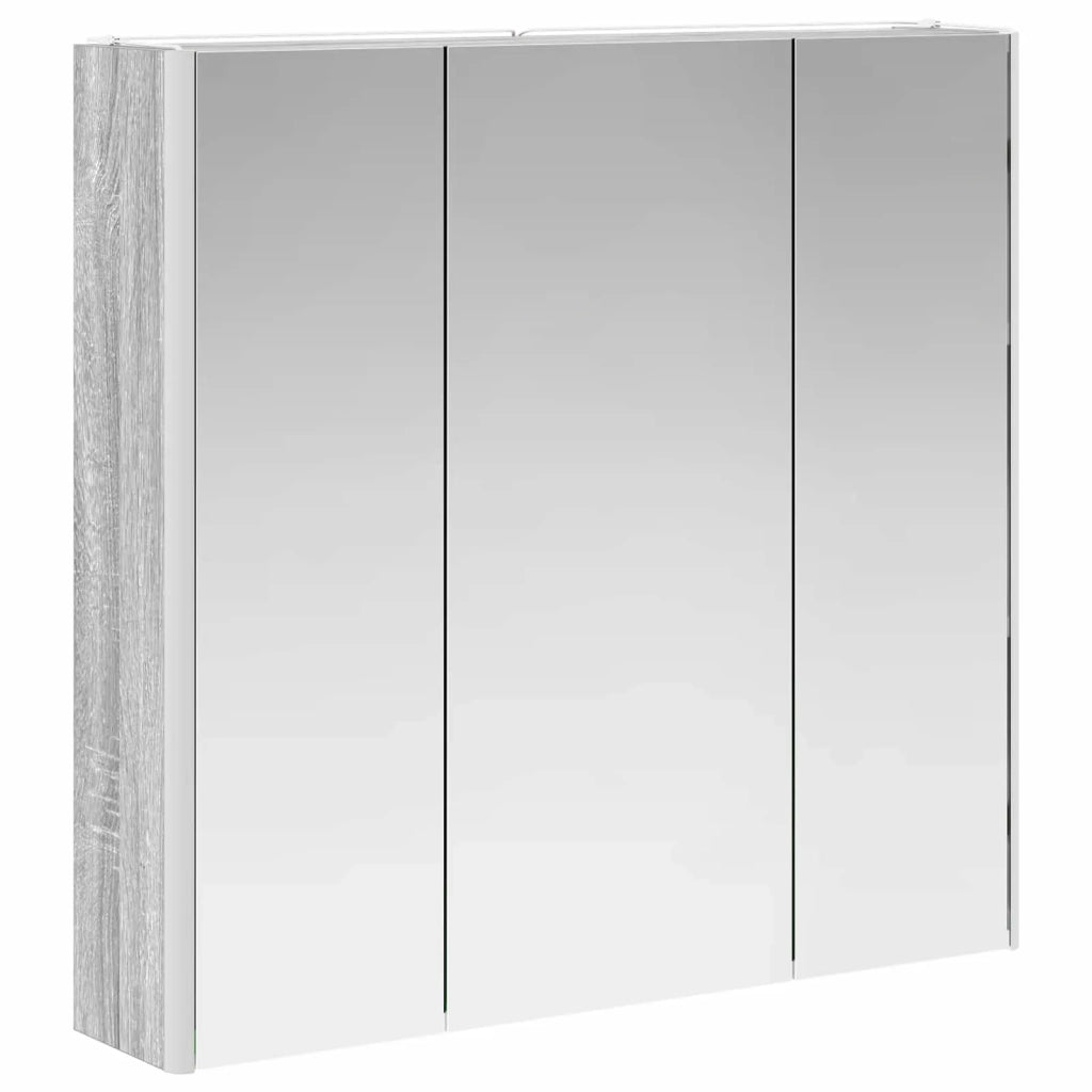 Mobiletto per specchio da Bagno | Armadio da bagno con lo scaffale Grigio Sonoma