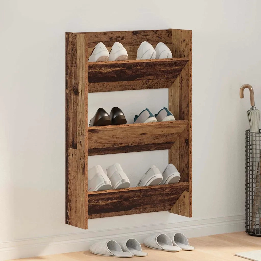 Mobile per scarpe con lo scaffale Legno vecchio 60 x 18 x 90 cm 875146