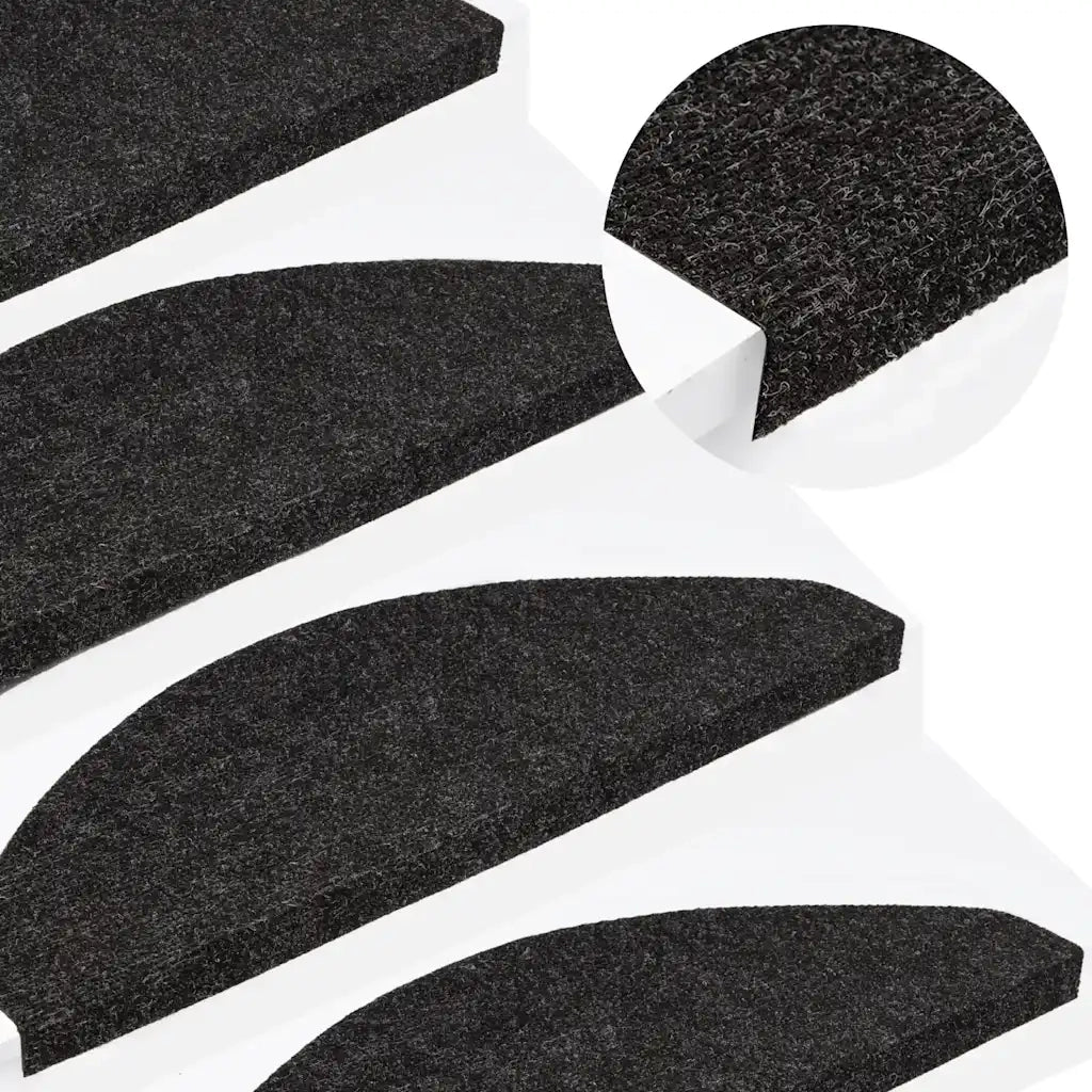 Tappeti Adesivi per Scale 15 pz 56x17x3 cm Nero