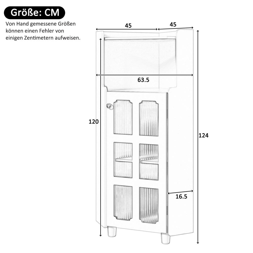 ARMADIO ANGOLO LED 63,5x124 cm Bianco in MDF
