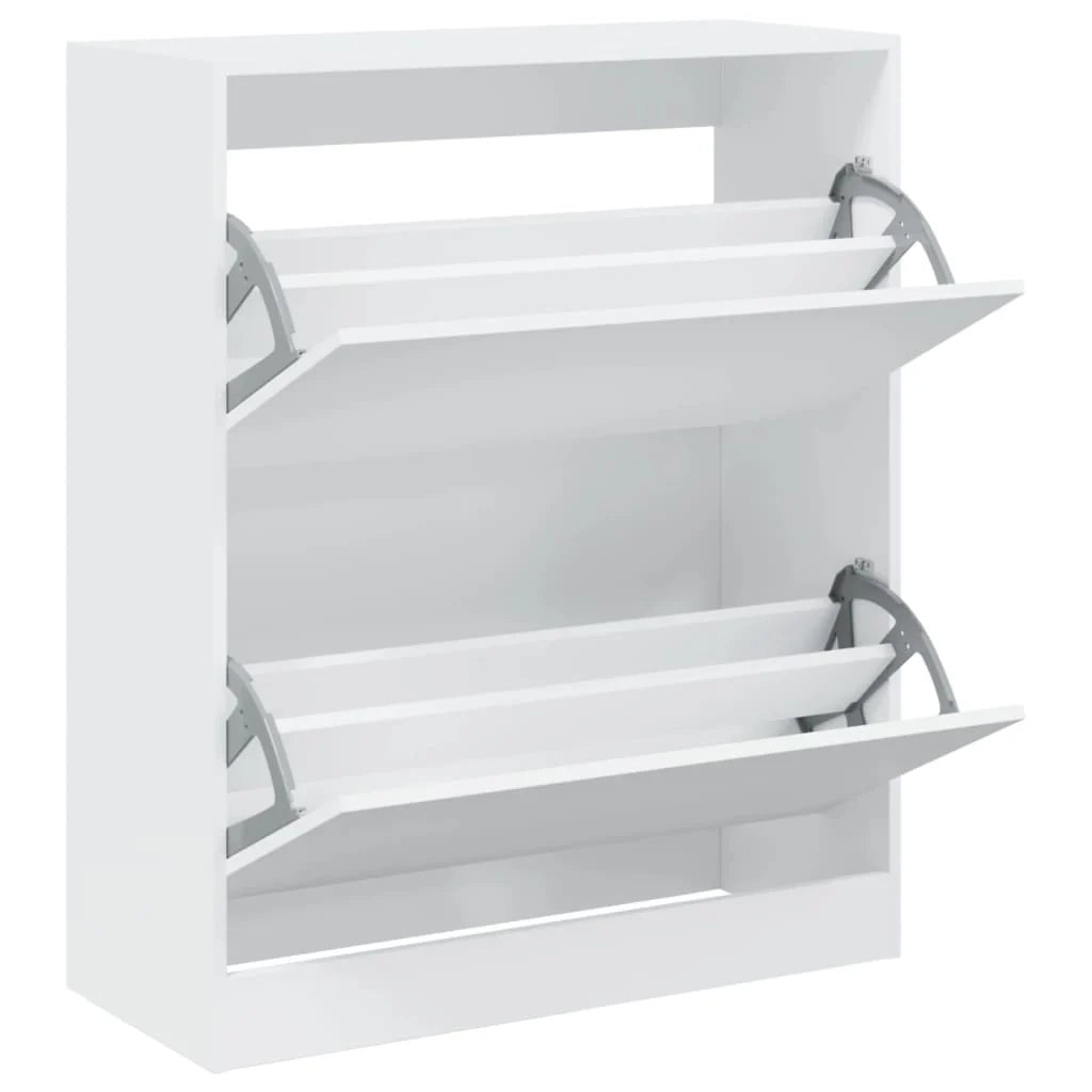 Scarpiera mobiletto portascarpe mobile per ingresso/corridoio/soggiorno 80 x 34 x 96,5 cm legno ingegnerizzato bianco 02_0021507