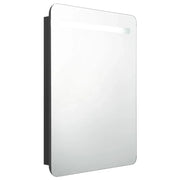 Armadietto a Specchio-Mobiletto a specchio con LED Nero 60x11x80 cm in MDF