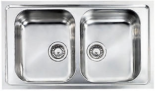 CM 010174.X2.01.2028 Lavello da Incasso 2 Vasche Reversibile in Acciaio Inox Microdecoro Sopratop (86x50 cm) colore Inox Antigraffio