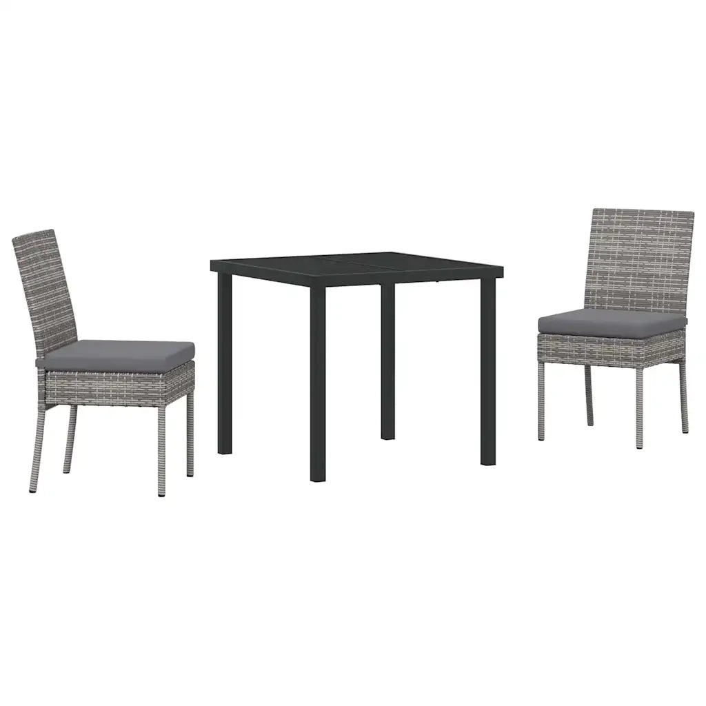 Set da Pranzo per Giardino 3 pcs Grigio