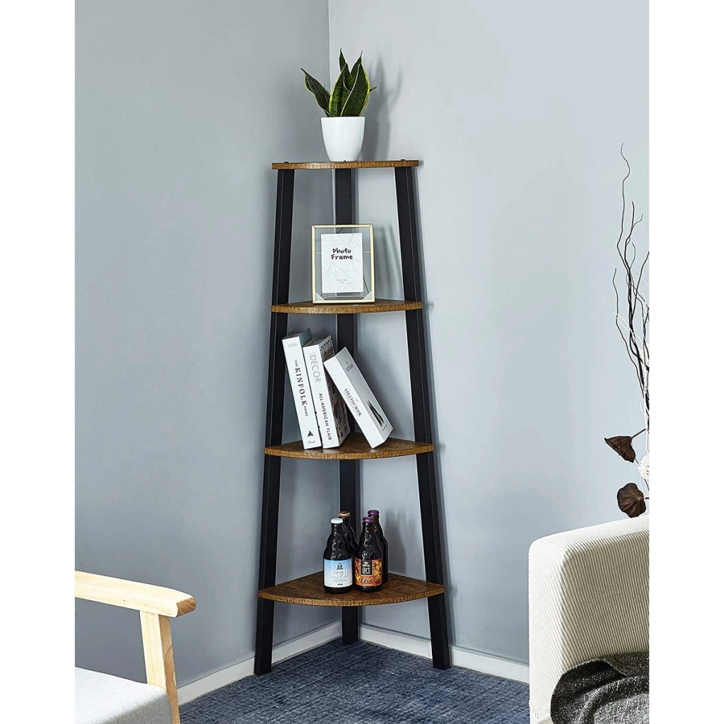 Libreria Angolare Industriale Oxford in Metallo e Legno