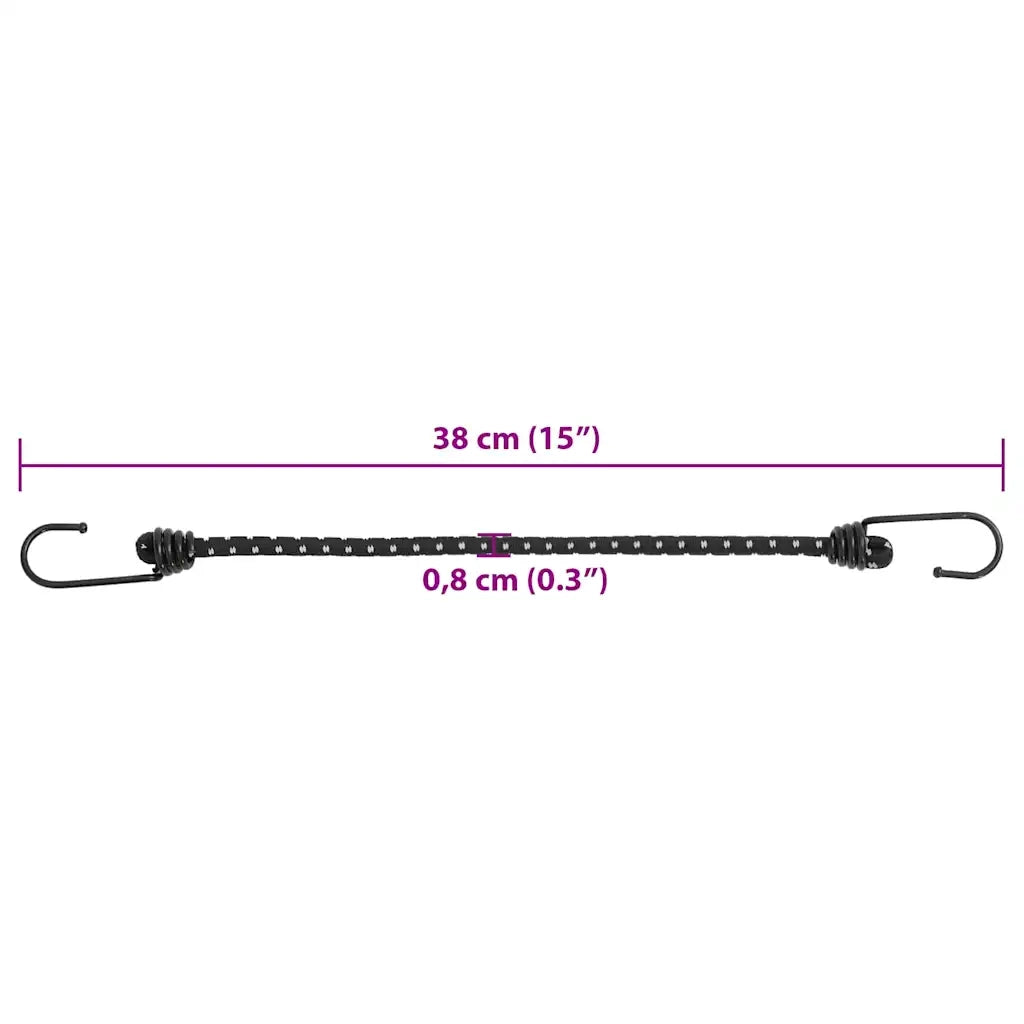 Corde Elastiche con Strisce Riflettenti e Ganci 25 pz 38 cm 4008143