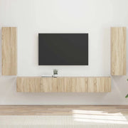 Set di Mobiletto da TV a Parete 4 pcs Rovere Sonoma